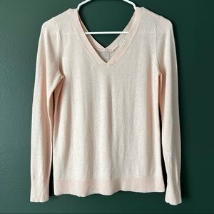 J Crew Soft Pink V Neck Sweater